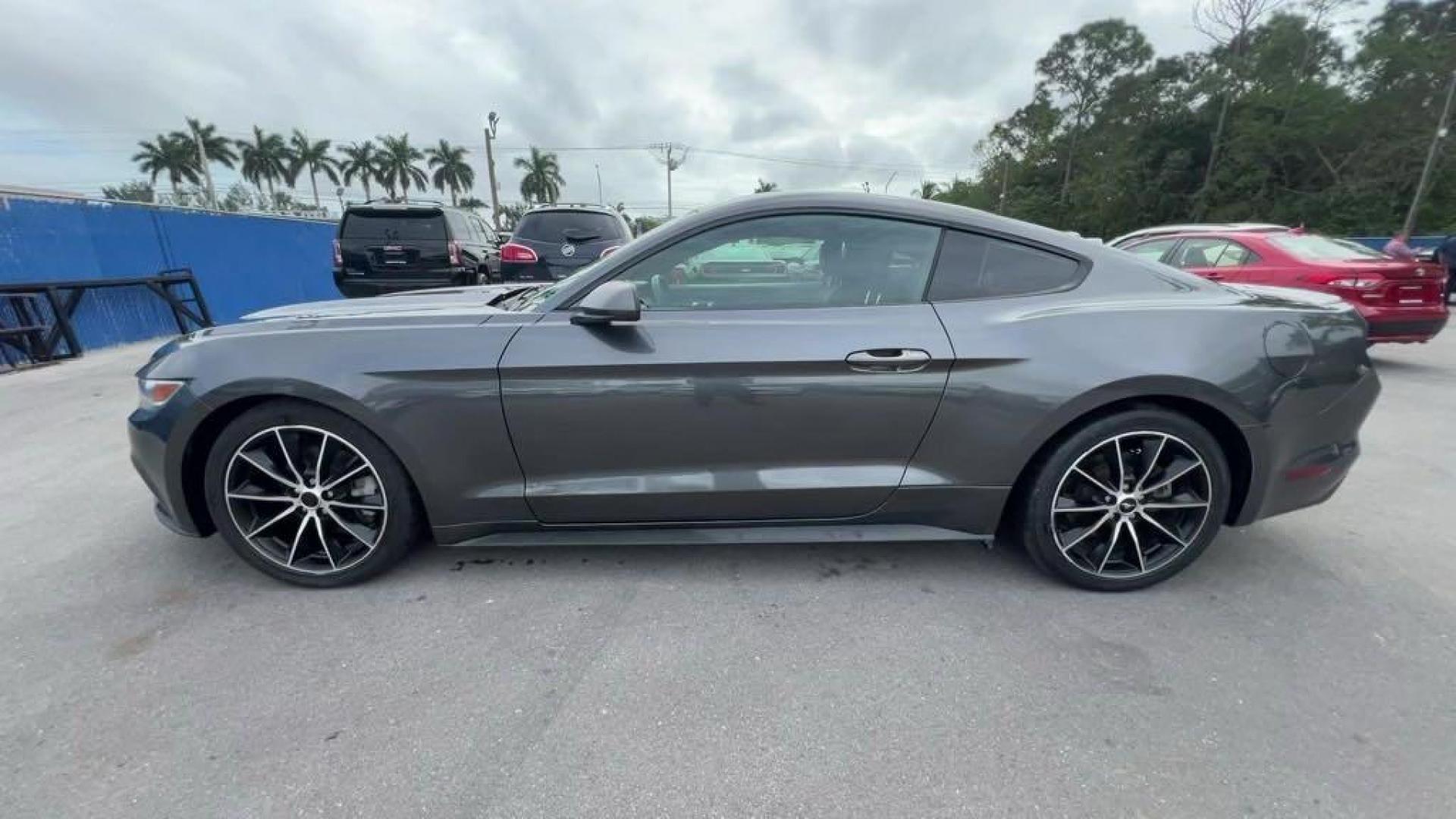 2015 Gray /Ceramic Ford Mustang EcoBoost (1FA6P8TH2F5) with an EcoBoost 2.3L I4 GTDi DOHC Turbocharged VCT engine, Automatic transmission, located at 27610 S Dixie Hwy, Homestead, FL, 33032, (305) 749-2348, 25.510241, -80.438301 - Photo#1