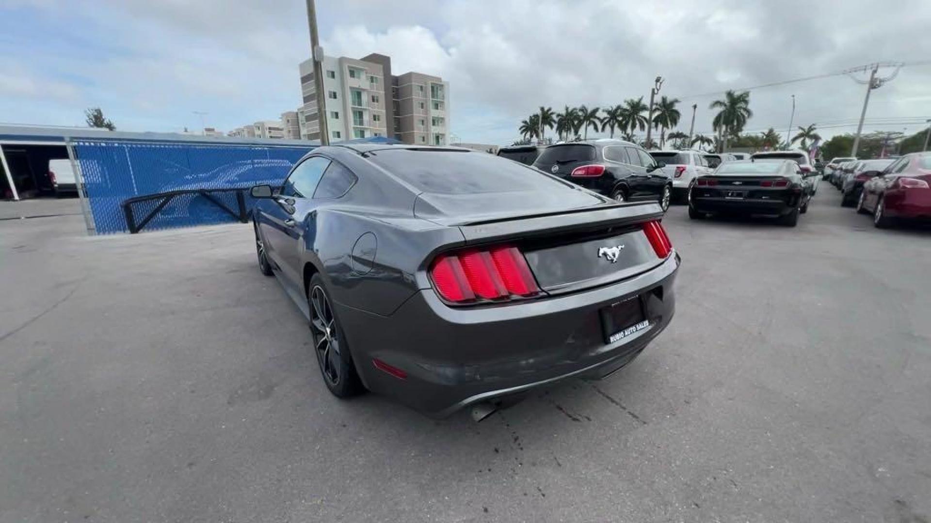 2015 Gray /Ceramic Ford Mustang EcoBoost (1FA6P8TH2F5) with an EcoBoost 2.3L I4 GTDi DOHC Turbocharged VCT engine, Automatic transmission, located at 27610 S Dixie Hwy, Homestead, FL, 33032, (305) 749-2348, 25.510241, -80.438301 - Photo#2