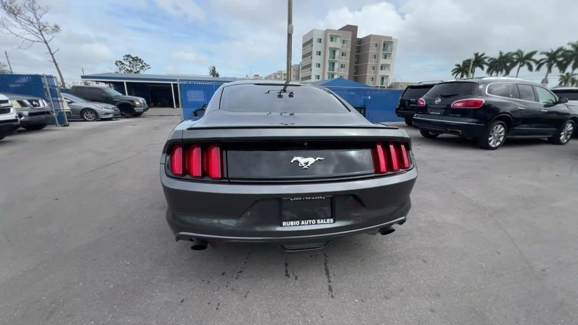 2015 Gray /Ceramic Ford Mustang EcoBoost (1FA6P8TH2F5) with an EcoBoost 2.3L I4 GTDi DOHC Turbocharged VCT engine, Automatic transmission, located at 27610 S Dixie Hwy, Homestead, FL, 33032, (305) 749-2348, 25.510241, -80.438301 - Photo#3