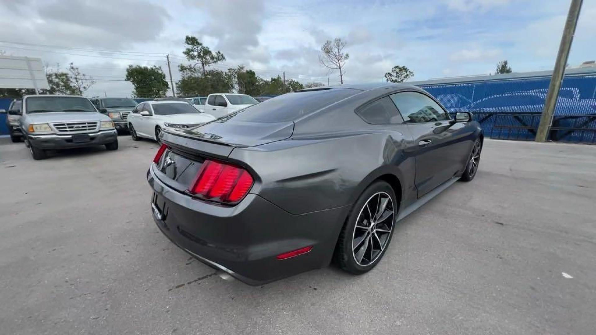 2015 Gray /Ceramic Ford Mustang EcoBoost (1FA6P8TH2F5) with an EcoBoost 2.3L I4 GTDi DOHC Turbocharged VCT engine, Automatic transmission, located at 27610 S Dixie Hwy, Homestead, FL, 33032, (305) 749-2348, 25.510241, -80.438301 - Photo#4