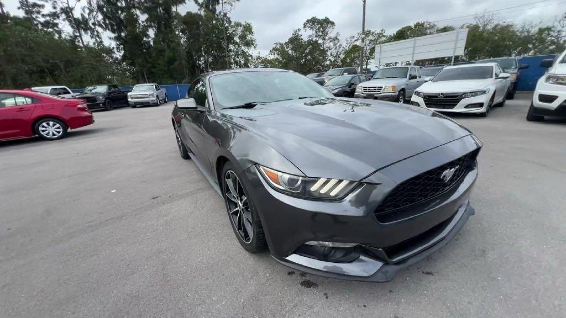 2015 Gray /Ceramic Ford Mustang EcoBoost (1FA6P8TH2F5) with an EcoBoost 2.3L I4 GTDi DOHC Turbocharged VCT engine, Automatic transmission, located at 27610 S Dixie Hwy, Homestead, FL, 33032, (305) 749-2348, 25.510241, -80.438301 - Photo#6