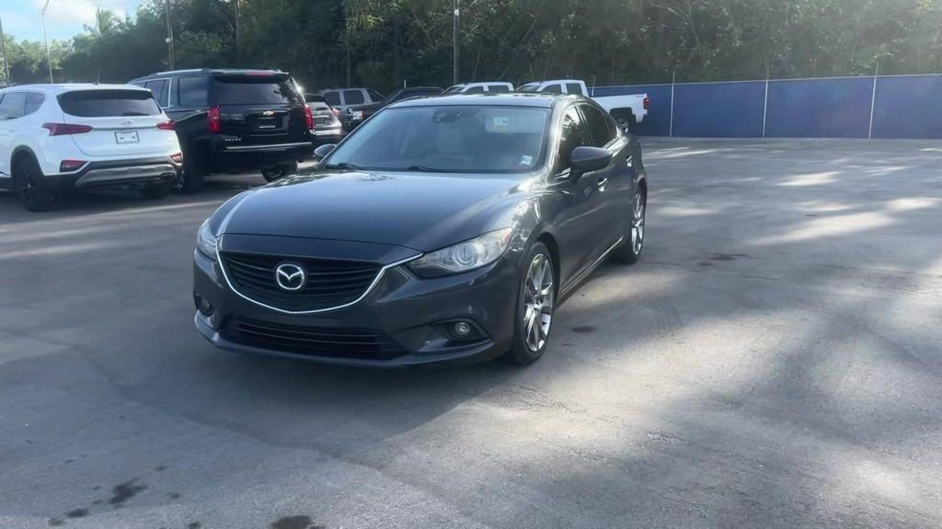 2014 Meteor Gray Mica Mazda Mazda6 i Grand Touring (JM1GJ1W55E1) with an SKYACTIV-G 2.5L I4 DOHC 16V engine, Automatic transmission, located at 27610 S Dixie Hwy, Homestead, FL, 33032, (305) 749-2348, 25.510241, -80.438301 - Photo#0