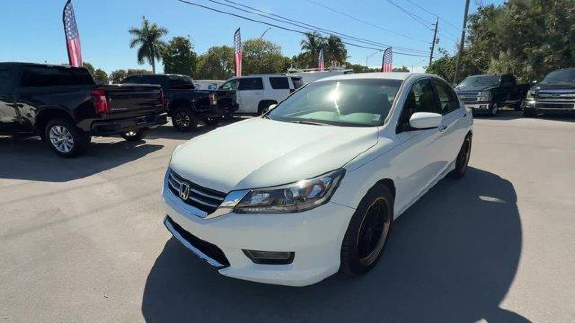 2013 White Honda Accord Sdn Sport (1HGCR2F51DA) with an 4 2.4L engine, Variable transmission, located at 27610 S Dixie Hwy, Homestead, FL, 33032, (305) 749-2348, 25.510241, -80.438301 - IIHS Top Safety Pick. Delivers 35 Highway MPG and 26 City MPG! This Honda Accord Sdn boasts a Gas I4 2.4L/144 engine powering this Variable transmission. Vehicle Stability Assist (VSA) w/traction control, Variable intermittent flush windshield wipers, Tire pressure monitoring system.*This Honda Acco - Photo#0