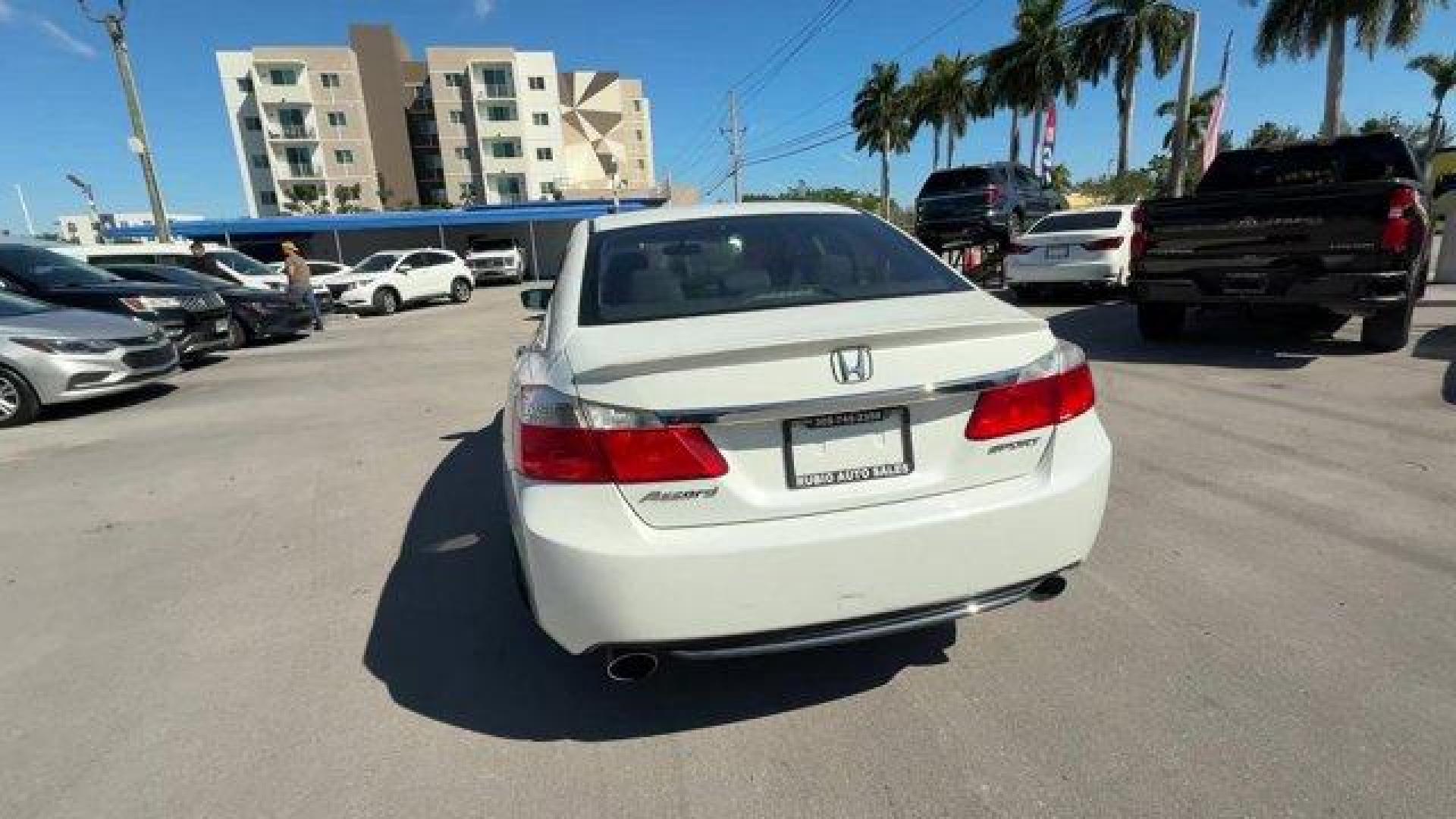 2013 White Honda Accord Sdn Sport (1HGCR2F51DA) with an 4 2.4L engine, Variable transmission, located at 27610 S Dixie Hwy, Homestead, FL, 33032, (305) 749-2348, 25.510241, -80.438301 - IIHS Top Safety Pick. Delivers 35 Highway MPG and 26 City MPG! This Honda Accord Sdn boasts a Gas I4 2.4L/144 engine powering this Variable transmission. Vehicle Stability Assist (VSA) w/traction control, Variable intermittent flush windshield wipers, Tire pressure monitoring system.*This Honda Acco - Photo#3