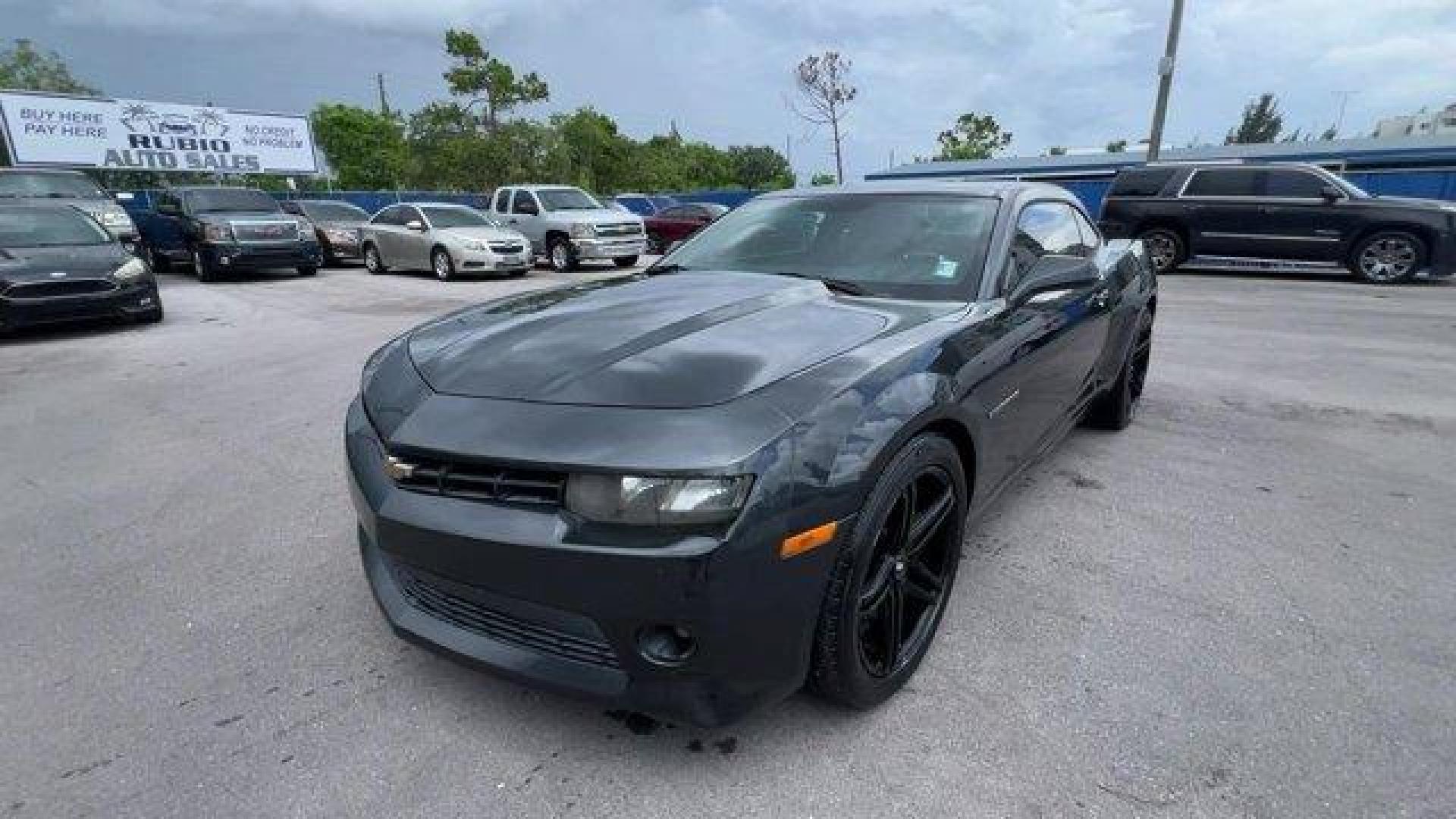 2014 Ashen Gray Metallic /Black Chevrolet Camaro 1LT (2G1FB1E31E9) with an 6 3.6L engine, Automatic transmission, located at 27610 S Dixie Hwy, Homestead, FL, 33032, (305) 749-2348, 25.510241, -80.438301 - KBB.com Best Resale Value Awards. Scores 27 Highway MPG and 18 City MPG! This Chevrolet Camaro delivers a Gas V6 3.6L/217 engine powering this Automatic transmission. WHEELS, 18 (45.7 CM) PAINTED ALUMINUM (STD), WHEEL AND TIRE, SPARE, COMPACT includes 18 (45.7 cm) steel spare wheel, TRANSMISSION, 6- - Photo#0