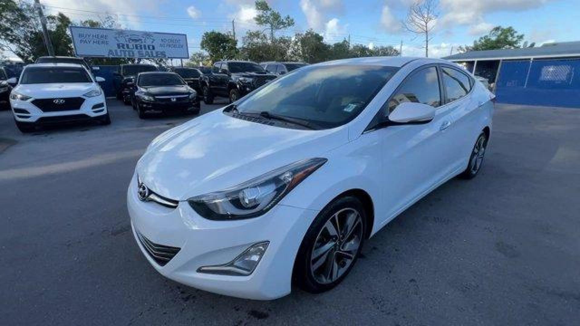 2015 Quartz White Pearl /Beige Hyundai Elantra Limited (5NPDH4AE2FH) with an 4 1.8 L engine, Automatic transmission, located at 27610 S Dixie Hwy, Homestead, FL, 33032, (305) 749-2348, 25.510241, -80.438301 - IIHS Top Safety Pick. Boasts 37 Highway MPG and 27 City MPG! This Hyundai Elantra boasts a Regular Unleaded I-4 1.8 L/110 engine powering this Automatic transmission. QUARTZ WHITE PEARL, CARPETED FLOOR MATS, BEIGE, LEATHER SEATING SURFACES.*This Hyundai Elantra Comes Equipped with These Options *Win - Photo#0