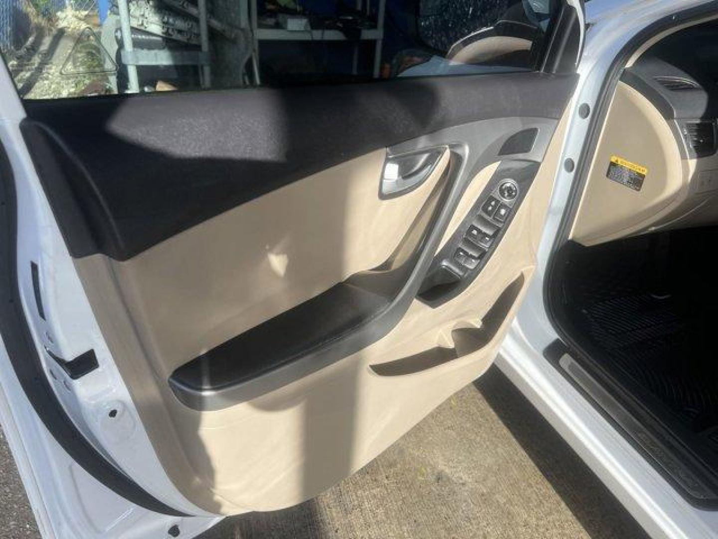 2015 Quartz White Pearl /Beige Hyundai Elantra Limited (5NPDH4AE2FH) with an 4 1.8 L engine, Automatic transmission, located at 27610 S Dixie Hwy, Homestead, FL, 33032, (305) 749-2348, 25.510241, -80.438301 - IIHS Top Safety Pick. Boasts 37 Highway MPG and 27 City MPG! This Hyundai Elantra boasts a Regular Unleaded I-4 1.8 L/110 engine powering this Automatic transmission. QUARTZ WHITE PEARL, CARPETED FLOOR MATS, BEIGE, LEATHER SEATING SURFACES.*This Hyundai Elantra Comes Equipped with These Options *Win - Photo#10