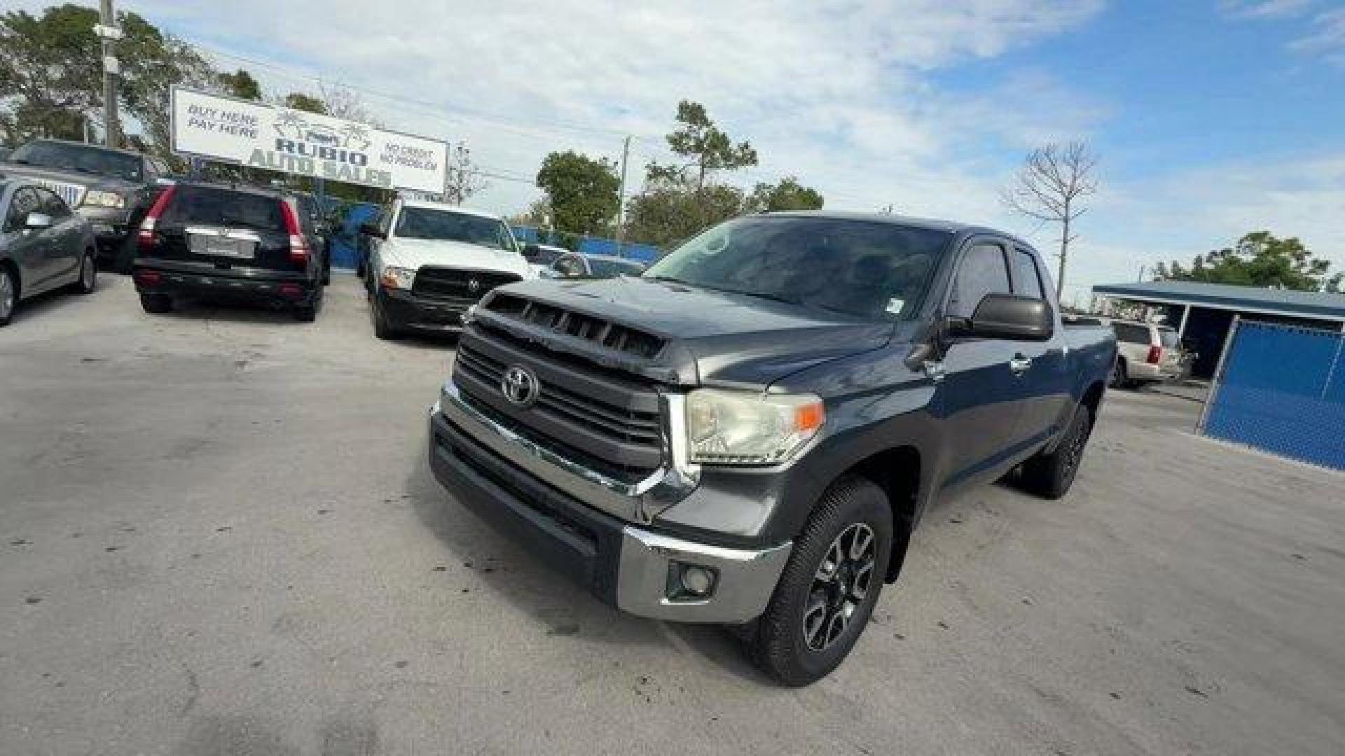 2014 Gray Toyota Tundra 2WD Truck (5TFRY5F12EX) with an 8 5.7 L engine, Automatic transmission, located at 27610 S Dixie Hwy, Homestead, FL, 33032, (305) 749-2348, 25.510241, -80.438301 - KBB.com Best Resale Value Awards. Scores 18 Highway MPG and 13 City MPG! This Toyota Tundra 2WD Truck delivers a Regular Unleaded V-8 5.7 L/346 engine powering this Automatic transmission. Wheels: 18 x 8J Styled Steel, Variable Intermittent Wipers w/Heated Wiper Park, Urethane Gear Shifter Material. - Photo#0