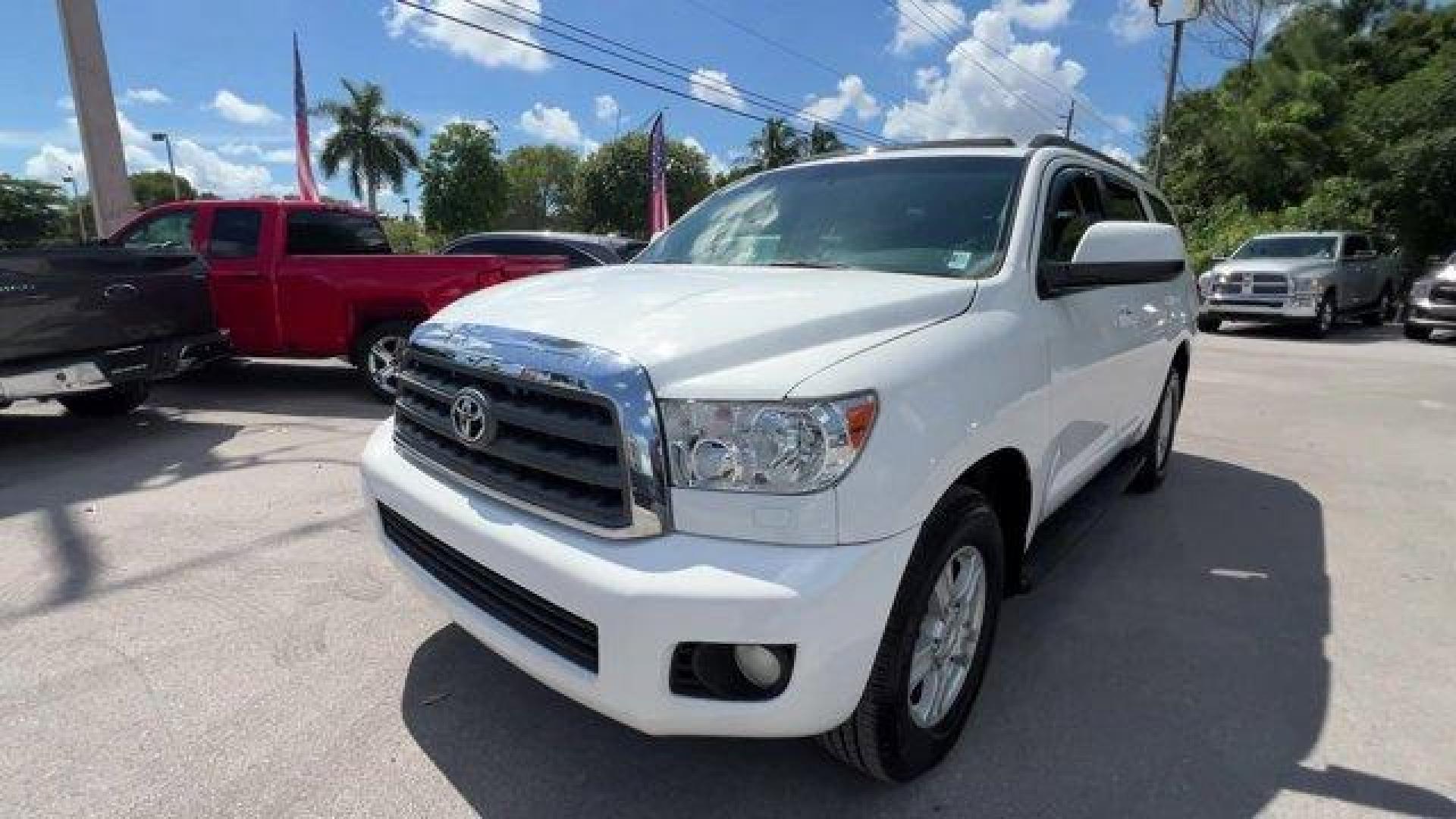 2013 White Toyota Sequoia SR5 5.7L 2WD (5TDZY5G12DS) with an 8 5.7L engine, Automatic transmission, located at 27610 S Dixie Hwy, Homestead, FL, 33032, (305) 749-2348, 25.510241, -80.438301 - KBB.com Best Resale Value Awards. Boasts 18 Highway MPG and 13 City MPG! This Toyota Sequoia delivers a Gas V8 5.7L/346 engine powering this Automatic transmission. Windshield wiper de-icer grid, Washer-linked variable intermittent windshield wipers, Trailer sway control.*This Toyota Sequoia Comes E - Photo#0