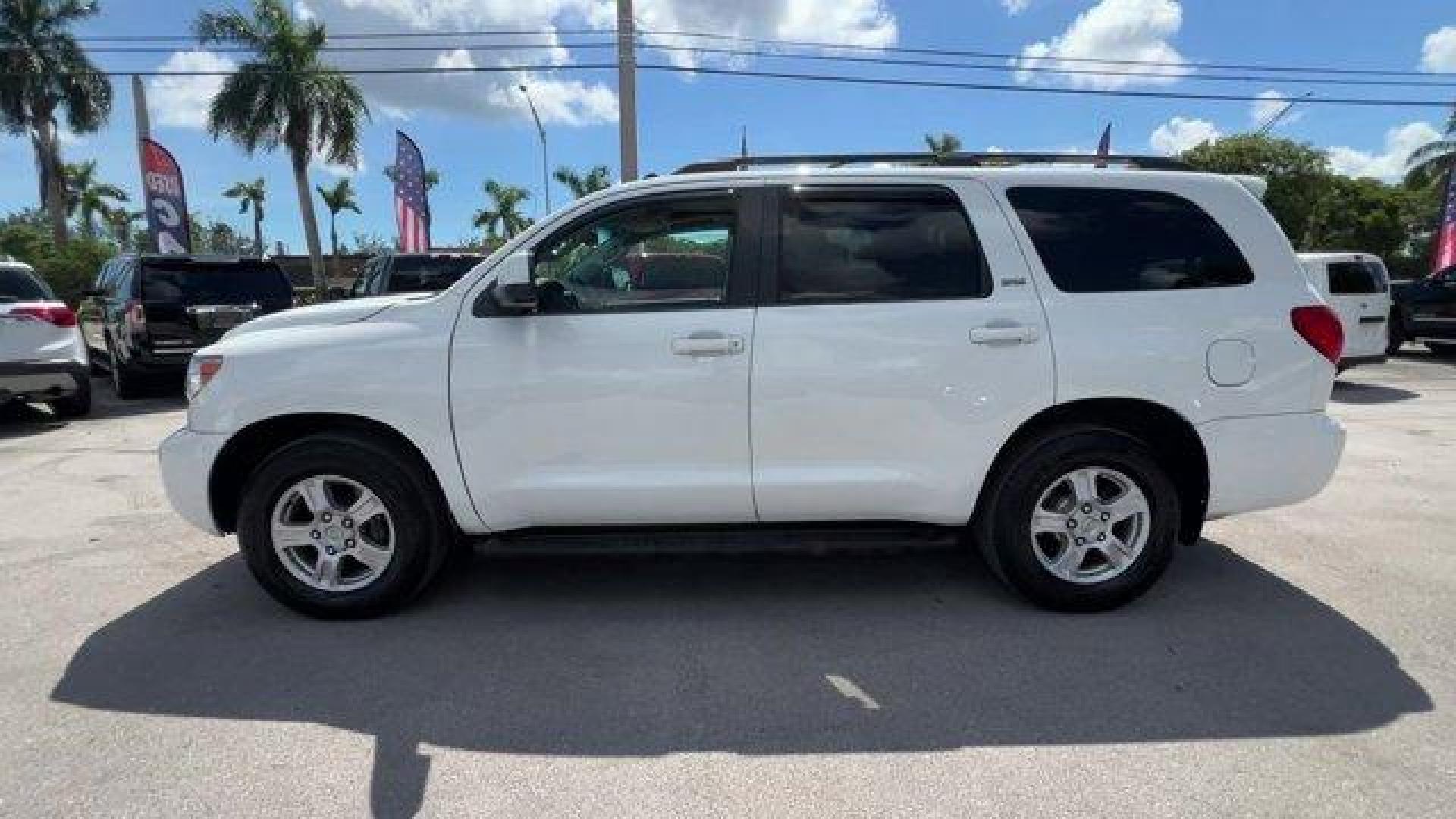 2013 White Toyota Sequoia SR5 5.7L 2WD (5TDZY5G12DS) with an 8 5.7L engine, Automatic transmission, located at 27610 S Dixie Hwy, Homestead, FL, 33032, (305) 749-2348, 25.510241, -80.438301 - KBB.com Best Resale Value Awards. Boasts 18 Highway MPG and 13 City MPG! This Toyota Sequoia delivers a Gas V8 5.7L/346 engine powering this Automatic transmission. Windshield wiper de-icer grid, Washer-linked variable intermittent windshield wipers, Trailer sway control.*This Toyota Sequoia Comes E - Photo#1