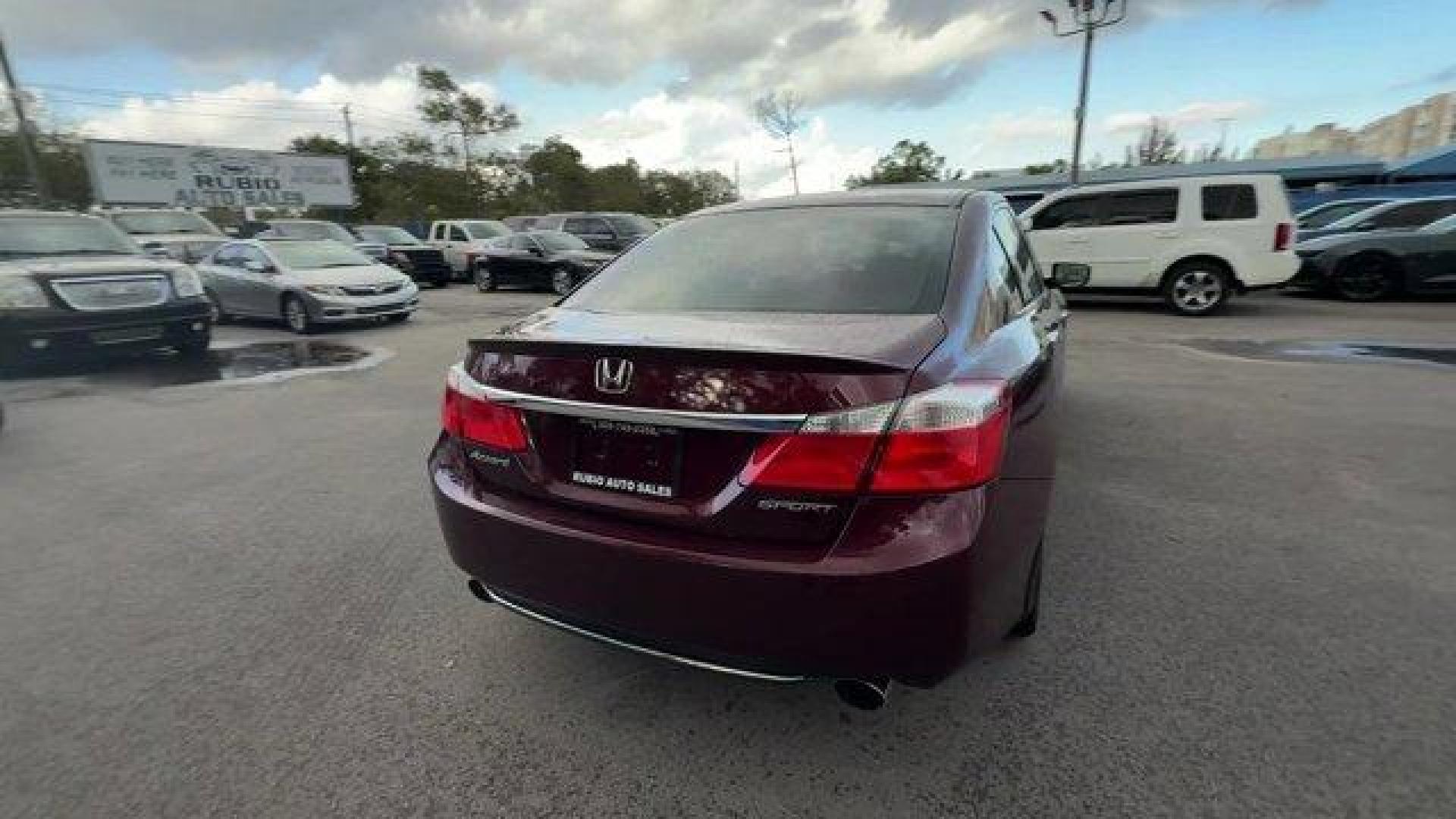 2013 Burgundy Honda Accord Sdn (1HGCR2F58DA) with an 4 2.4L engine, Variable transmission, located at 27610 S Dixie Hwy, Homestead, FL, 33032, (305) 749-2348, 25.510241, -80.438301 - IIHS Top Safety Pick. Scores 35 Highway MPG and 26 City MPG! This Honda Accord Sdn boasts a Gas I4 2.4L/144 engine powering this Variable transmission. Vehicle Stability Assist (VSA) w/traction control, Variable intermittent flush windshield wipers, Tire pressure monitoring system.*This Honda Accord - Photo#4