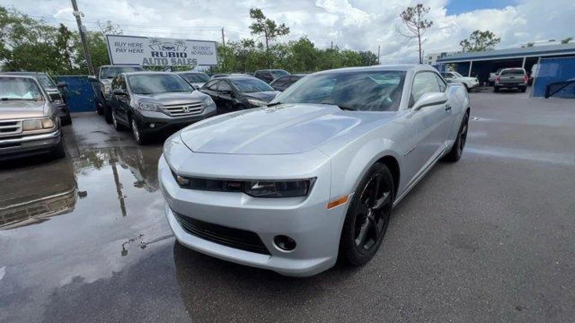 2015 Silver Ice Metallic /Black Chevrolet Camaro (2G1FF1E31F9) with an 6 3.6L engine, Automatic transmission, located at 27610 S Dixie Hwy, Homestead, FL, 33032, (305) 749-2348, 25.510241, -80.438301 - KBB.com Best Buy Awards Finalist. Only 95,974 Miles! Scores 27 Highway MPG and 18 City MPG! This Chevrolet Camaro boasts a Gas V6 3.6L/217 engine powering this Automatic transmission. WHEELS, 20 X 8 (50.8 CM X 20.3 CM) FRONT AND 20 X 9 (50.8 CM X 22.9 CM) REAR FLANGELESS, PAINTED ALUMINUM WITH BRIGH - Photo#0