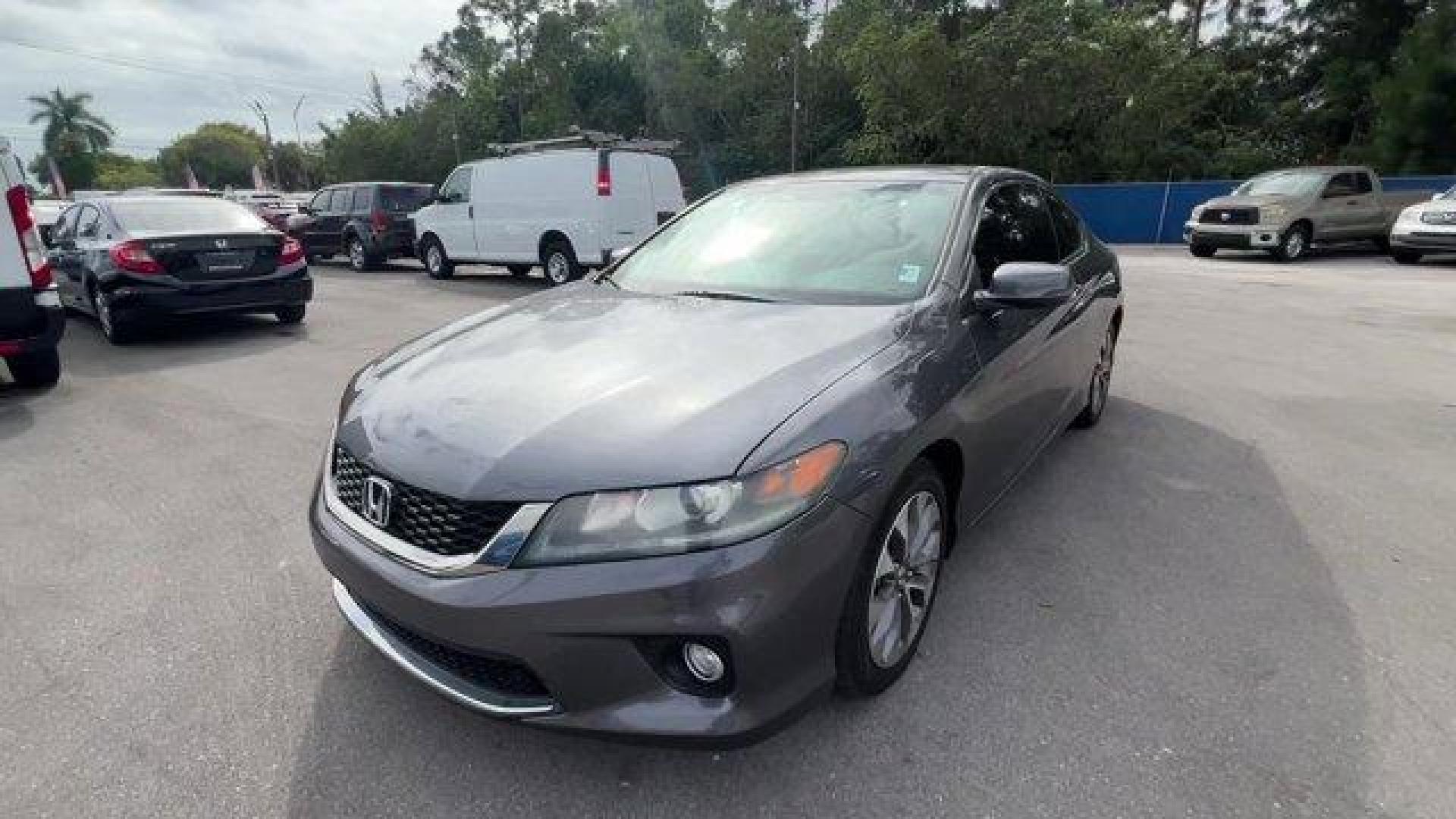 2013 Gray Honda Accord Cpe (1HGCT1B85DA) with an 4 2.4L engine, Variable transmission, located at 27610 S Dixie Hwy, Homestead, FL, 33032, (305) 749-2348, 25.510241, -80.438301 - KBB.com Brand Image Awards. Only 117,010 Miles! Boasts 35 Highway MPG and 26 City MPG! This Honda Accord Cpe delivers a Gas I4 2.4L/144 engine powering this Variable transmission. XM satellite radio (subscription required), Vehicle Stability Assist (VSA) w/traction control, Variable pwr rack and p - Photo#0