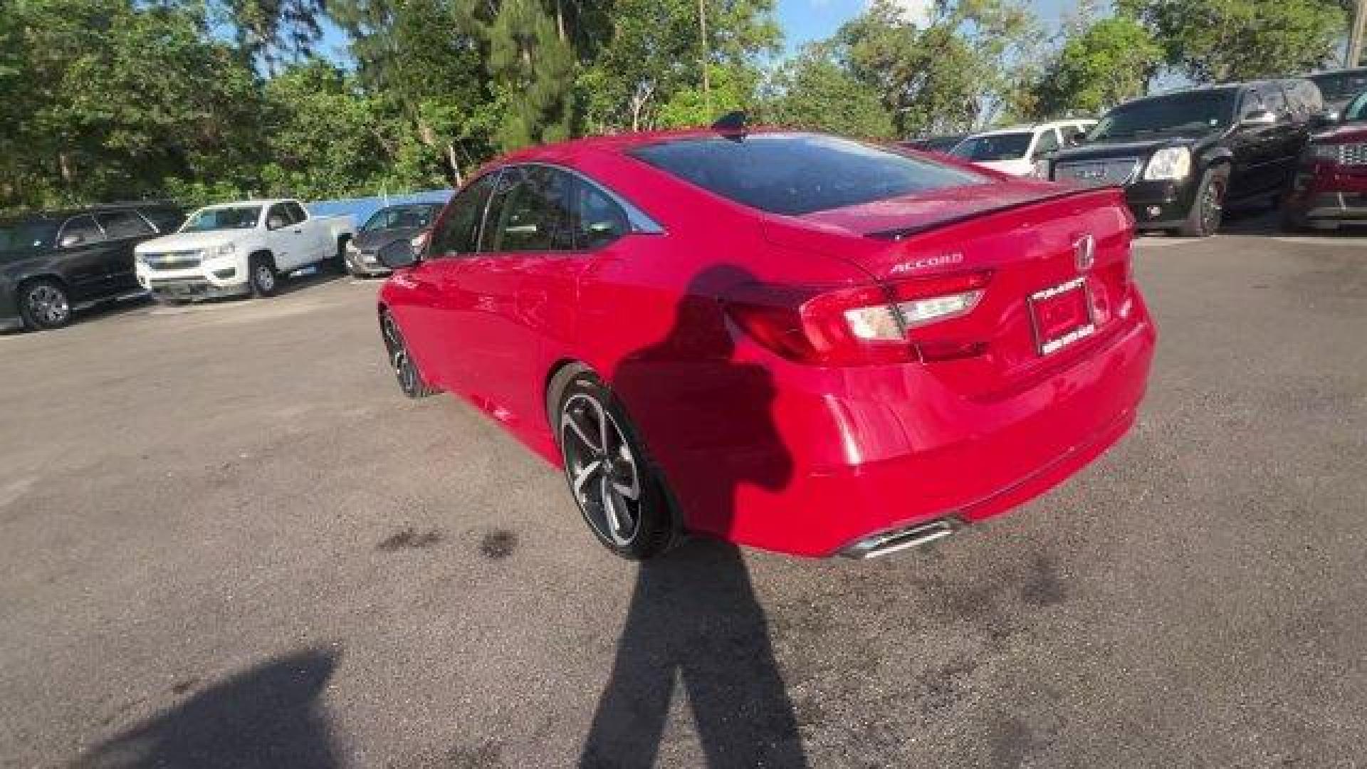 2022 Red Honda Accord Sedan (1HGCV1F46NA) with an 4 1.5 L engine, Variable transmission, located at 27610 S Dixie Hwy, Homestead, FL, 33032, (305) 749-2348, 25.510241, -80.438301 - Scores 35 Highway MPG and 29 City MPG! This Honda Accord Sedan boasts a Intercooled Turbo Regular Unleaded I-4 1.5 L/91 engine powering this Variable transmission. Wheels: 19 Machine-Finished Alloy w/Black Inserts, Vehicle Stability Assist (VSA) Electronic Stability Control (ESC), Valet Function.* T - Photo#2