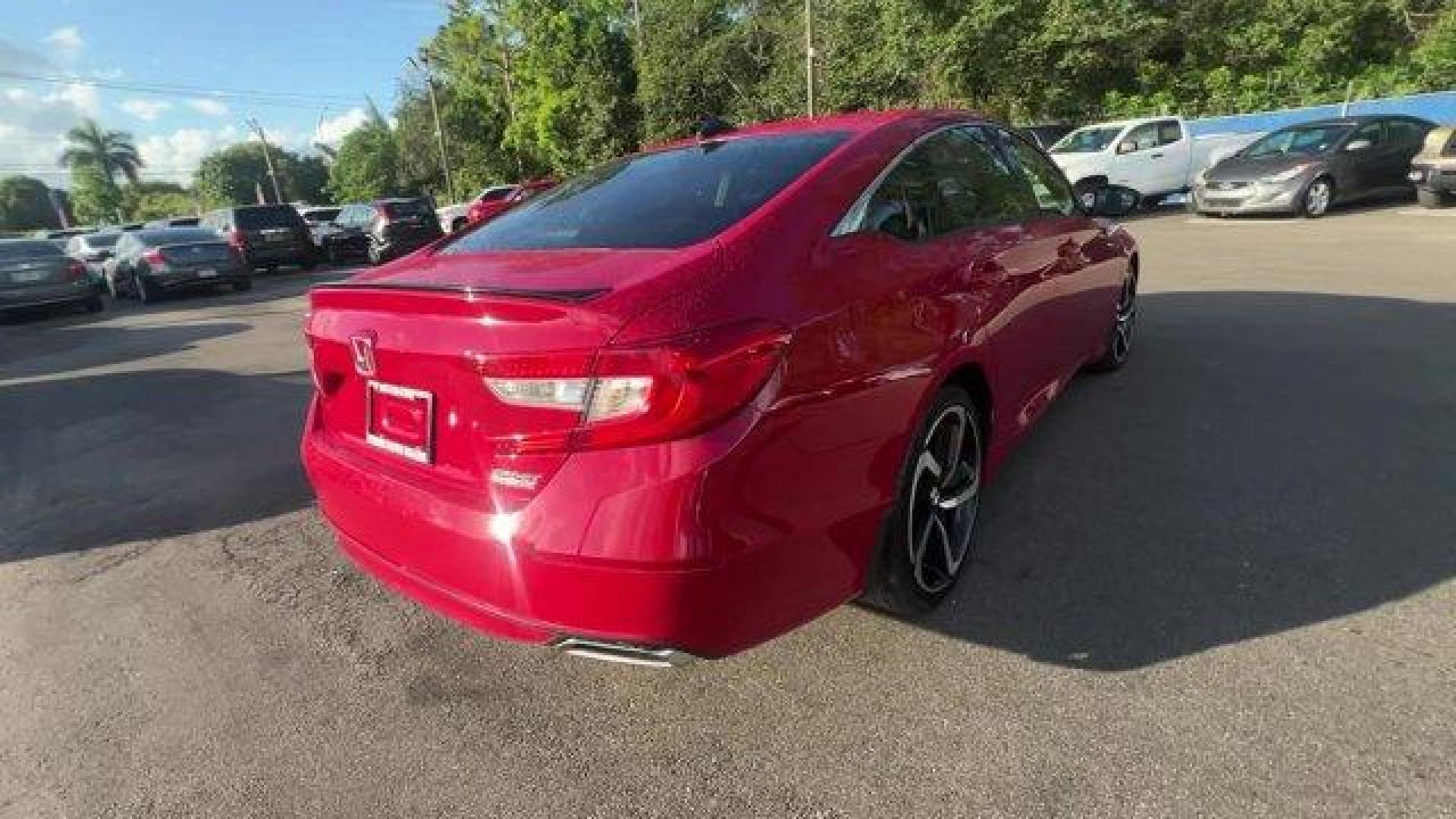 2022 Red Honda Accord Sedan (1HGCV1F46NA) with an 4 1.5 L engine, Variable transmission, located at 27610 S Dixie Hwy, Homestead, FL, 33032, (305) 749-2348, 25.510241, -80.438301 - Scores 35 Highway MPG and 29 City MPG! This Honda Accord Sedan boasts a Intercooled Turbo Regular Unleaded I-4 1.5 L/91 engine powering this Variable transmission. Wheels: 19 Machine-Finished Alloy w/Black Inserts, Vehicle Stability Assist (VSA) Electronic Stability Control (ESC), Valet Function.* T - Photo#4