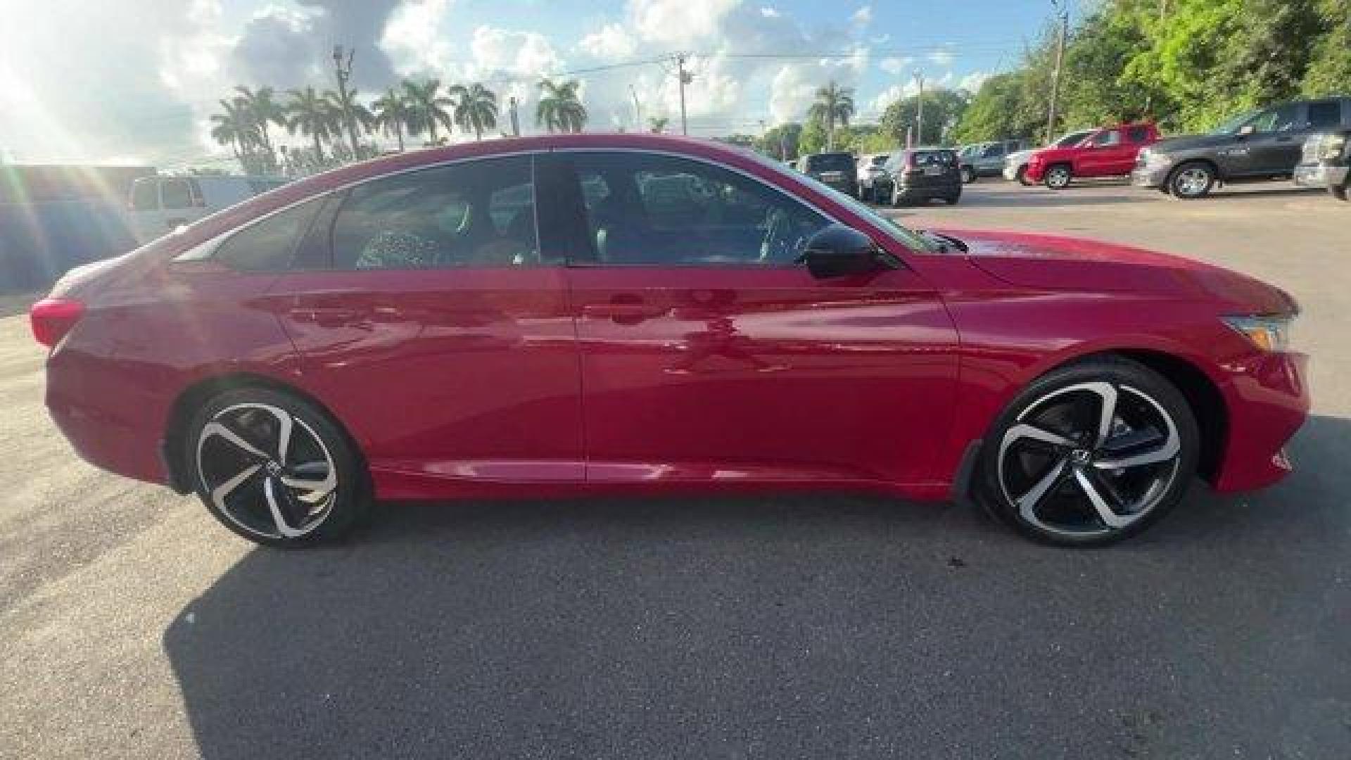 2022 Red Honda Accord Sedan (1HGCV1F46NA) with an 4 1.5 L engine, Variable transmission, located at 27610 S Dixie Hwy, Homestead, FL, 33032, (305) 749-2348, 25.510241, -80.438301 - Scores 35 Highway MPG and 29 City MPG! This Honda Accord Sedan boasts a Intercooled Turbo Regular Unleaded I-4 1.5 L/91 engine powering this Variable transmission. Wheels: 19 Machine-Finished Alloy w/Black Inserts, Vehicle Stability Assist (VSA) Electronic Stability Control (ESC), Valet Function.* T - Photo#5