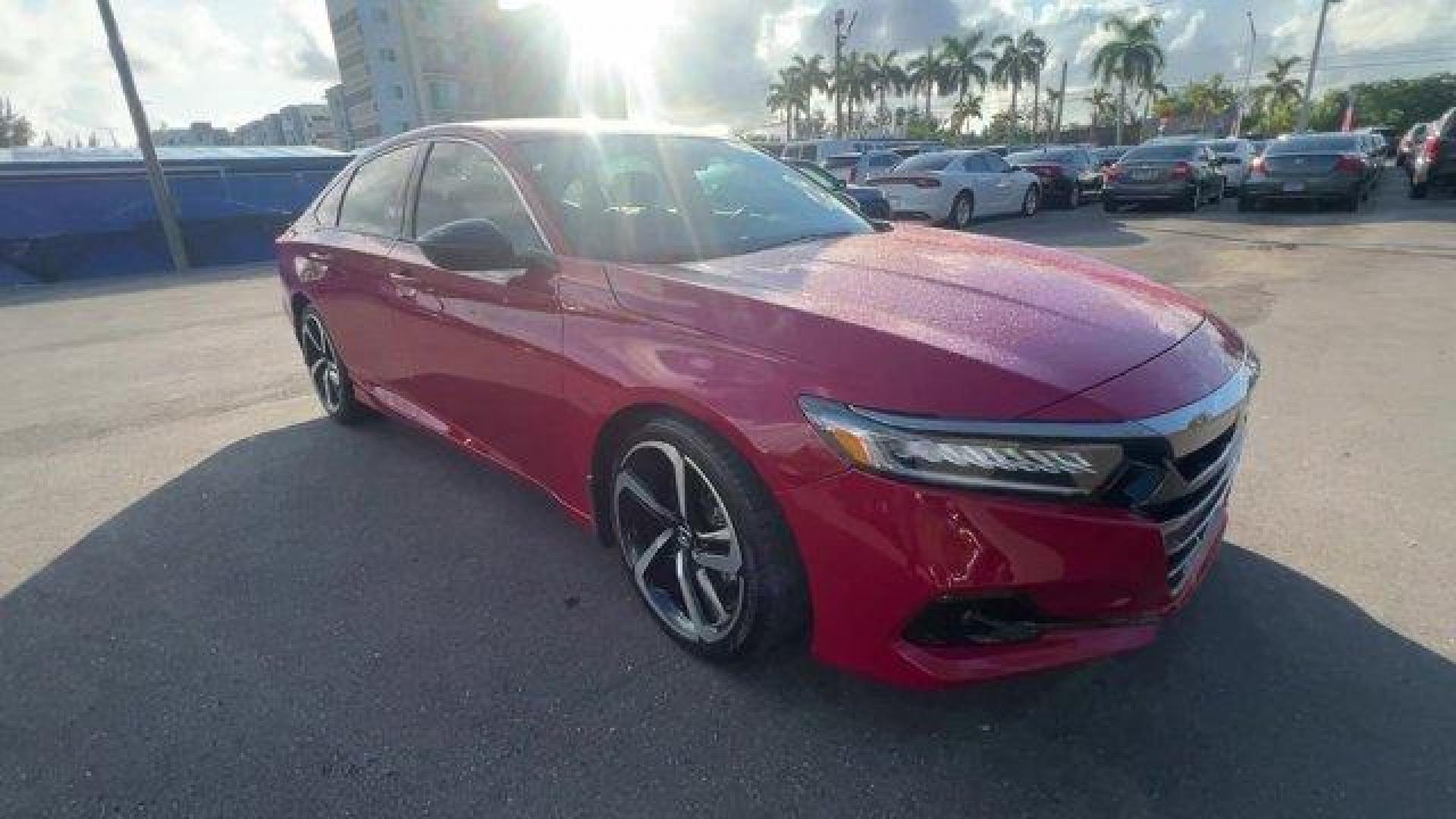 2022 Red Honda Accord Sedan (1HGCV1F46NA) with an 4 1.5 L engine, Variable transmission, located at 27610 S Dixie Hwy, Homestead, FL, 33032, (305) 749-2348, 25.510241, -80.438301 - Scores 35 Highway MPG and 29 City MPG! This Honda Accord Sedan boasts a Intercooled Turbo Regular Unleaded I-4 1.5 L/91 engine powering this Variable transmission. Wheels: 19 Machine-Finished Alloy w/Black Inserts, Vehicle Stability Assist (VSA) Electronic Stability Control (ESC), Valet Function.* T - Photo#6