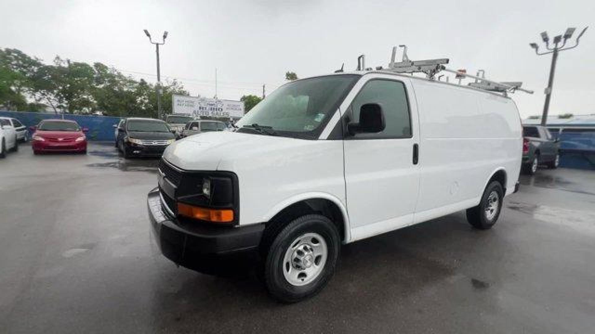 2015 Summit White /Medium Pewter Chevrolet Express Cargo Van (1GCWGFCF4F1) with an 8 4.8L engine, Automatic transmission, located at 27610 S Dixie Hwy, Homestead, FL, 33032, (305) 749-2348, 25.510241, -80.438301 - This Chevrolet Express Cargo Van delivers a Gas V8 4.8L/293 engine powering this Automatic transmission. TRANSMISSION, 6-SPEED AUTOMATIC, HEAVY-DUTY, ELECTRONICALLY CONTROLLED with overdrive tow/haul mode and internal transmission oil cooler (STD), TRAILERING EQUIPMENT, HEAVY-DUTY includes trailerin - Photo#0