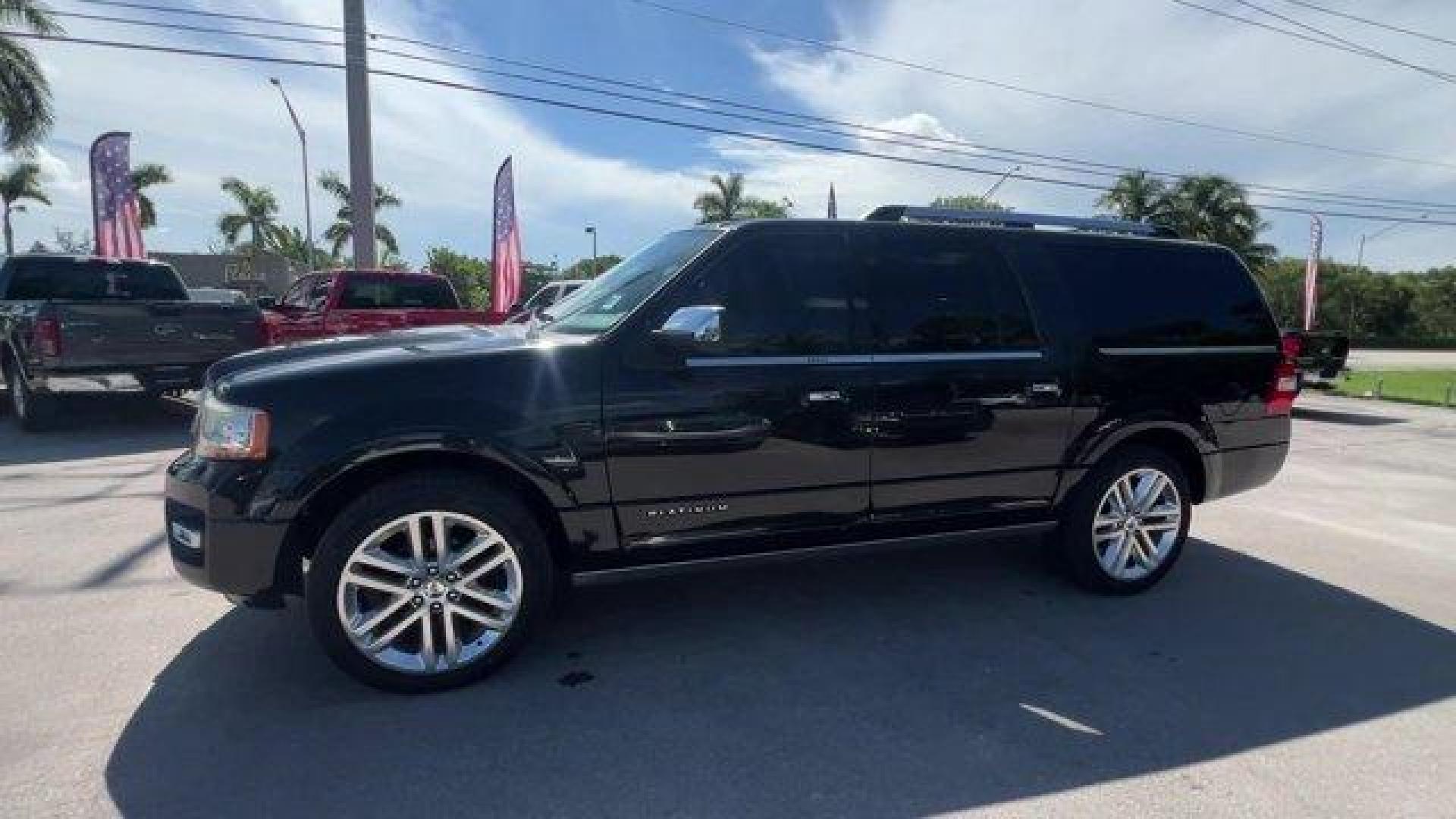 2015 Black Ford Expedition EL (1FMJK1MT8FE) with an 6 3.5 L engine, Automatic transmission, located at 27610 S Dixie Hwy, Homestead, FL, 33032, (305) 749-2348, 25.510241, -80.438301 - KBB.com Brand Image Awards. Delivers 20 Highway MPG and 14 City MPG! This Ford Expedition EL delivers a Twin Turbo Regular Unleaded V-6 3.5 L/213 engine powering this Automatic transmission. Window Grid Antenna, Wheels: 20 Polished Aluminum, Vinyl Door Trim Insert.* This Ford Expedition EL Features - Photo#1