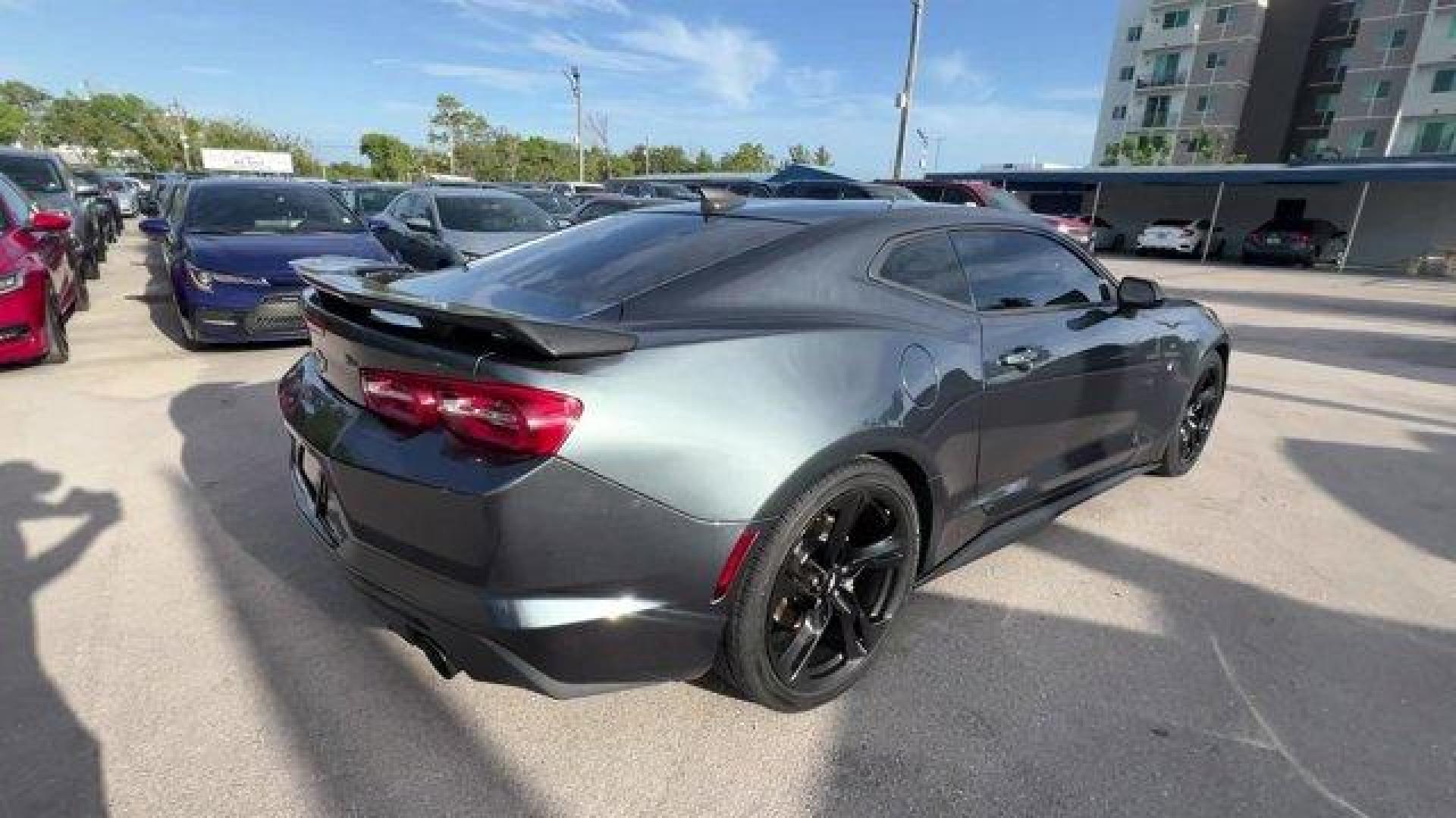 2019 Shadow Gray Metallic /Jet Black Chevrolet Camaro (1G1FB1RXXK0) with an 4 2.0L engine, Automatic transmission, located at 27610 S Dixie Hwy, Homestead, FL, 33032, (305) 749-2348, 25.510241, -80.438301 - KBB.com 10 Coolest Cars Under $30,000. Only 57,139 Miles! Delivers 31 Highway MPG and 22 City MPG! This Chevrolet Camaro boasts a Turbocharged Gas I4 2.0L/122 engine powering this Automatic transmission. WHEELS, 20 (50.8 CM) 5-SPOKE CARBON FLASH PAINTED ALUMINUM, TRANSMISSION, 8-SPEED AUTOMATIC incl - Photo#3