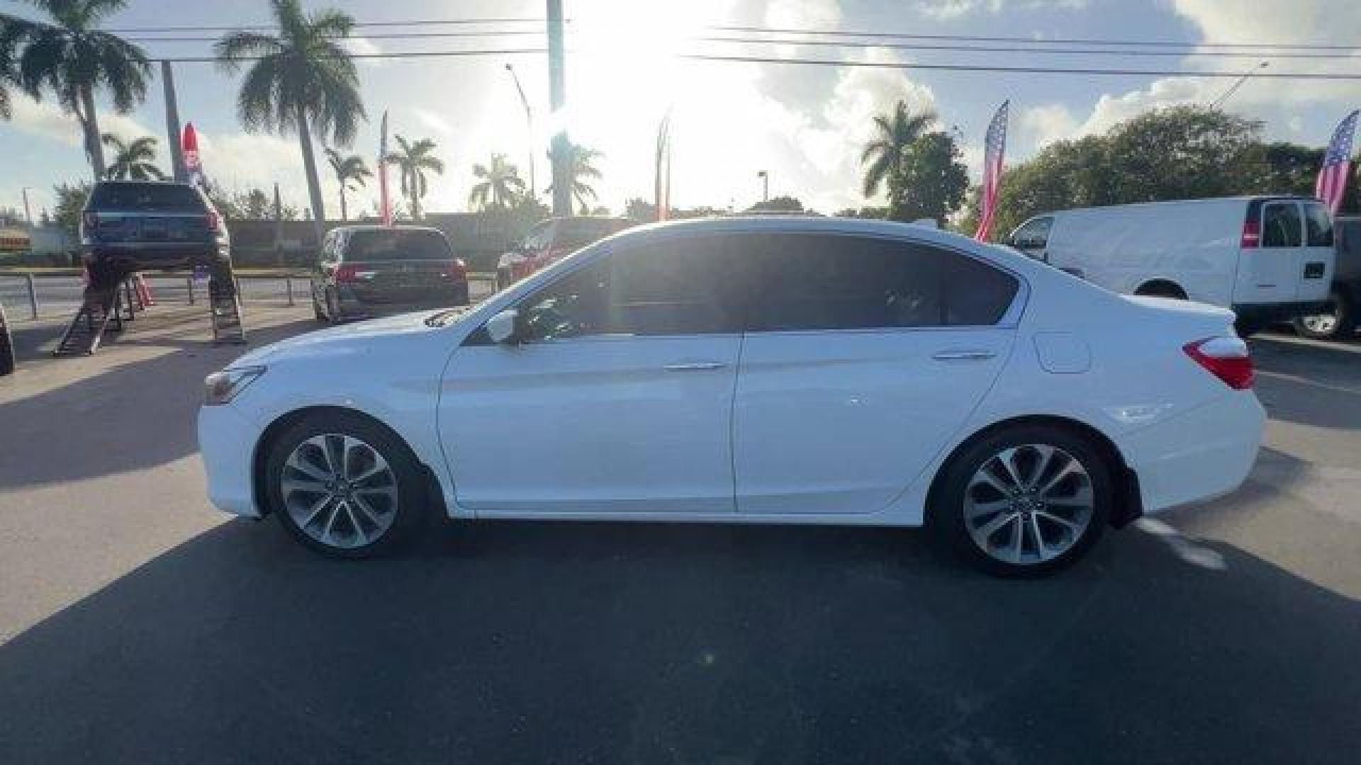 2014 White Honda Accord Sedan (1HGCR2F54EA) with an 4 2.4 L engine, Variable transmission, located at 27610 S Dixie Hwy, Homestead, FL, 33032, (305) 749-2348, 25.510241, -80.438301 - IIHS Top Safety Pick+. Scores 34 Highway MPG and 26 City MPG! This Honda Accord Sedan delivers a Regular Unleaded I-4 2.4 L/144 engine powering this Variable transmission. Window Grid Antenna, Wheels: 18 Alloy, Vinyl Door Trim Insert.* This Honda Accord Sedan Features the Following Options *Valet Fu - Photo#1