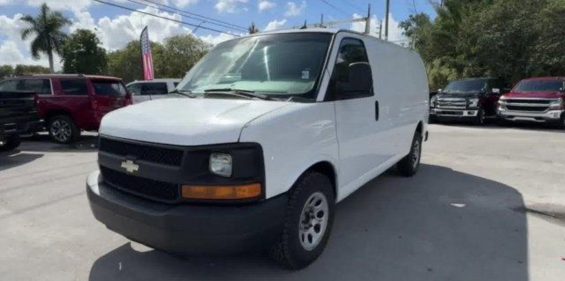 2013 Summit White /Medium Pewter Chevrolet Express Cargo Van (1GCSGAFX1D1) with an 6 4.3L engine, Automatic transmission, located at 27610 S Dixie Hwy, Homestead, FL, 33032, (305) 749-2348, 25.510241, -80.438301 - Delivers 20 Highway MPG and 15 City MPG! This Chevrolet Express Cargo Van delivers a Gas V6 4.3L/262 engine powering this Automatic transmission. TRANSMISSION, 4-SPEED AUTOMATIC, ELECTRONICALLY CONTROLLED with overdrive, tow/haul mode and internal transmission oil cooler (STD), TIRE, SPARE P245/70R1 - Photo#2