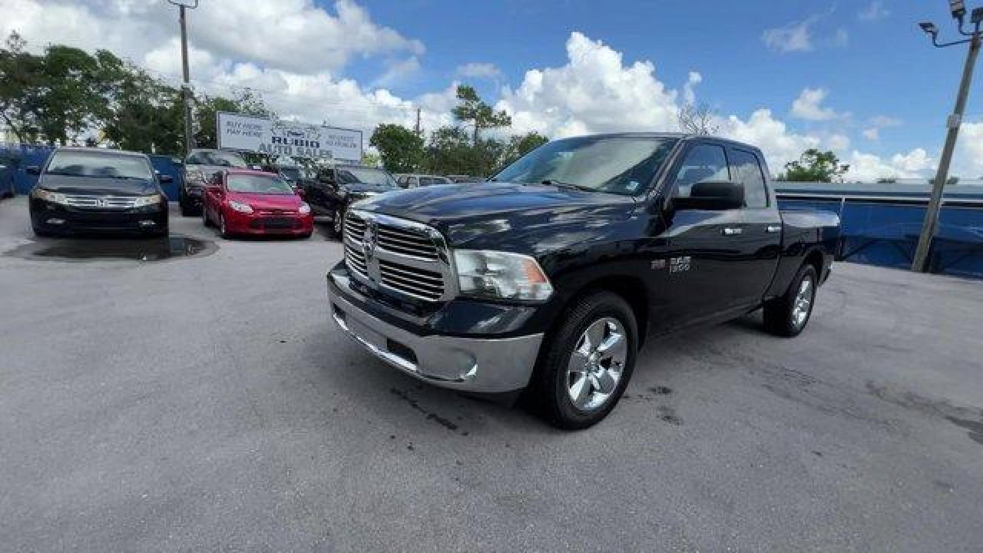 2015 Black Clearcoat /Diesel Gray/Black Ram 1500 Big Horn (1C6RR6GT0FS) with an 8 5.7 L engine, Automatic transmission, located at 27610 S Dixie Hwy, Homestead, FL, 33032, (305) 749-2348, 25.510241, -80.438301 - KBB.com Best Buy Awards Finalist. Scores 22 Highway MPG and 15 City MPG! This Ram 1500 delivers a Regular Unleaded V-8 5.7 L/345 engine powering this Automatic transmission. WHEELS: 20 X 8 CHROME CLAD ALUMINUM (STD), TRANSMISSION: 8-SPEED AUTOMATIC 8HP70, TIRES: P275/60R20 BSW AS -inc: Bridgestone B - Photo#0