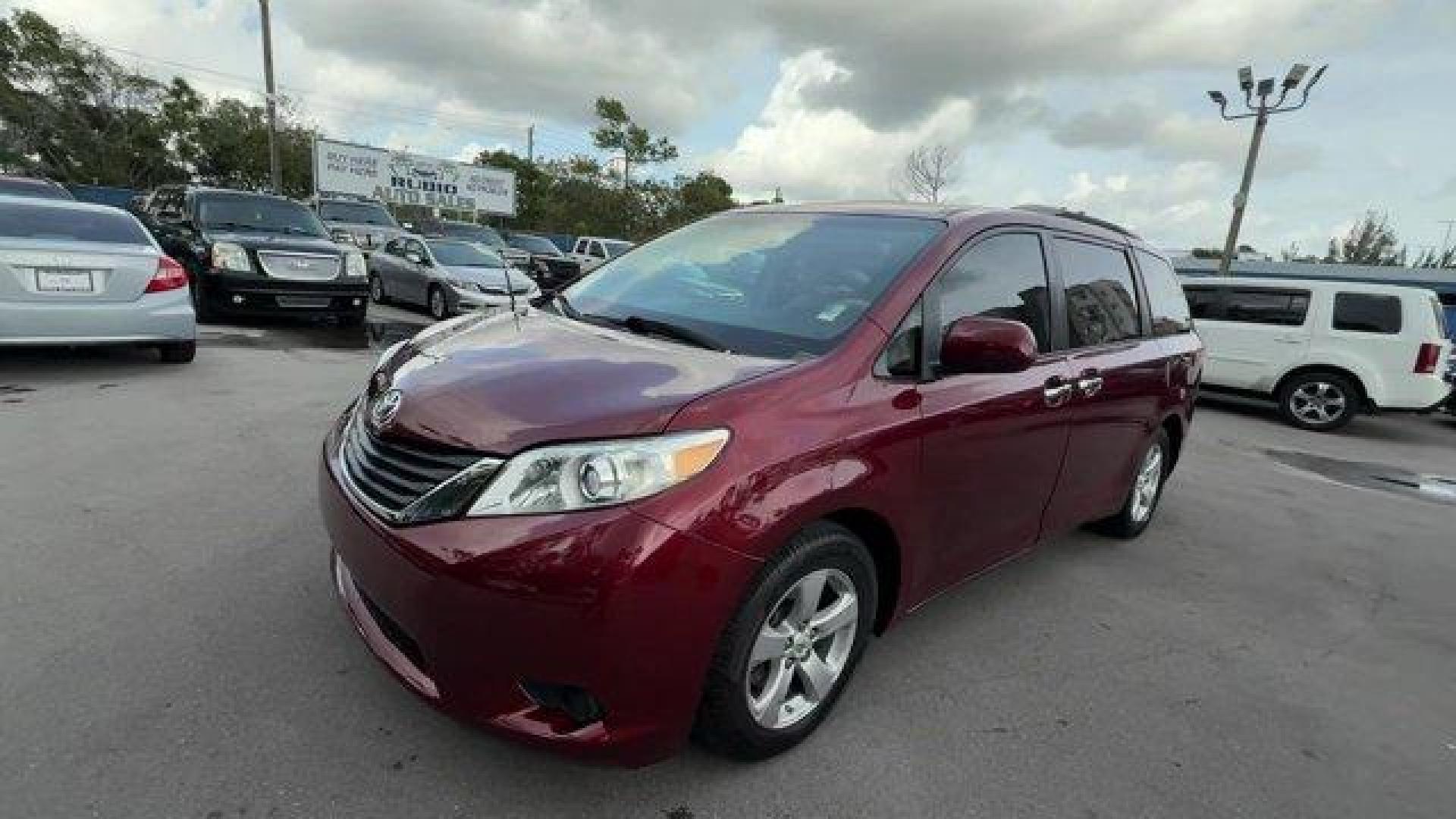 2011 Red Toyota Sienna Base (5TDKK3DC2BS) with an 6 3.5L engine, Automatic transmission, located at 27610 S Dixie Hwy, Homestead, FL, 33032, (305) 749-2348, 25.510241, -80.438301 - IIHS Top Safety Pick. Only 81,190 Miles! Scores 24 Highway MPG and 18 City MPG! This Toyota Sienna boasts a Gas V6 3.5L/211 engine powering this Automatic transmission. XM satellite radio (subscription required), Washer-linked variable intermittent wipers -inc: de-icer grid, Vehicle stability contro - Photo#0