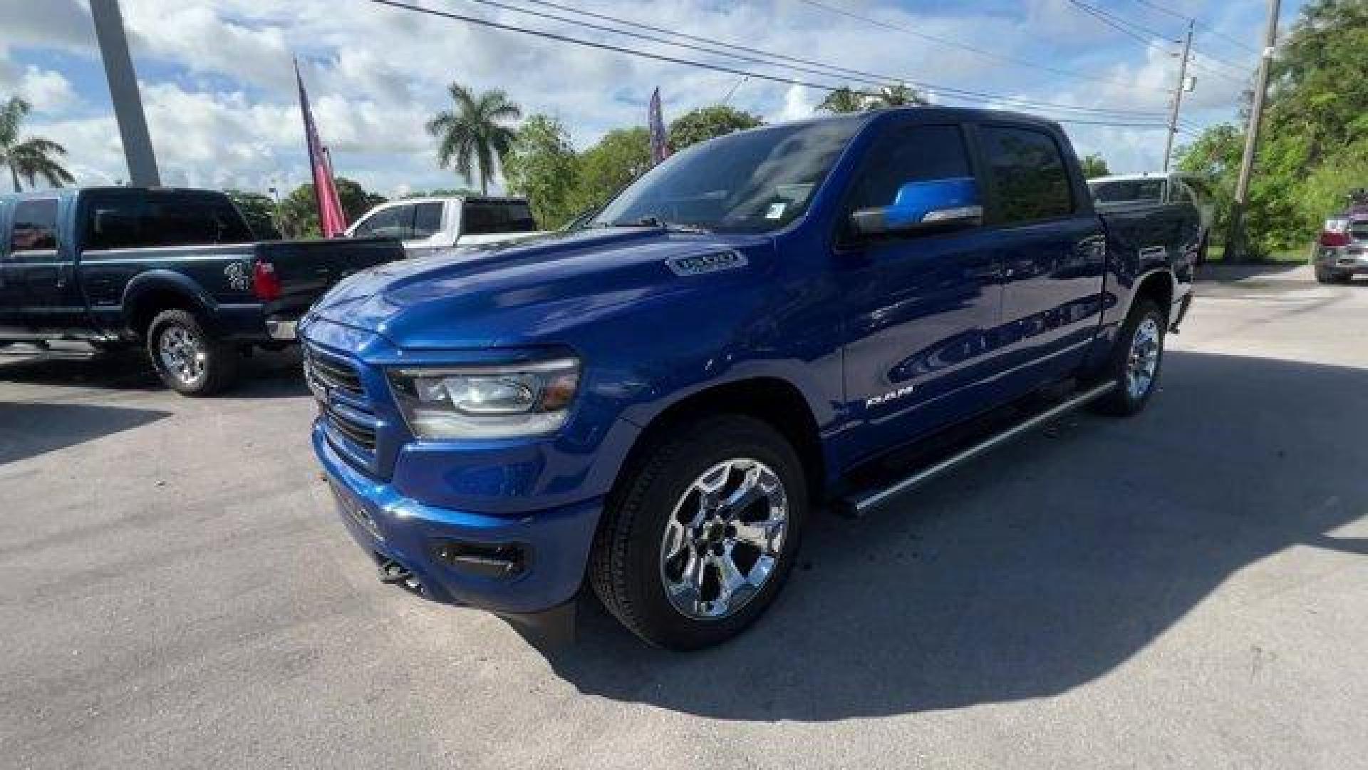 2019 Blue Streak Pearlcoat /Black Ram 1500 Big Horn/Lone Star (1C6SRFFT4KN) with an 8 5.7 L engine, Automatic transmission, located at 27610 S Dixie Hwy, Homestead, FL, 33032, (305) 749-2348, 25.510241, -80.438301 - KBB.com 10 Favorite New-for-2019 Cars. Only 42,855 Miles! Scores 22 Highway MPG and 17 City MPG! This Ram 1500 boasts a Regular Unleaded V-8 5.7 L/345 engine powering this Automatic transmission. WHEELS: 20 X 9 ALUMINUM CHROME CLAD, WHEEL TO WHEEL SIDE STEPS, TRANSMISSION: 8-SPEED AUTOMATIC (8HP75). - Photo#0