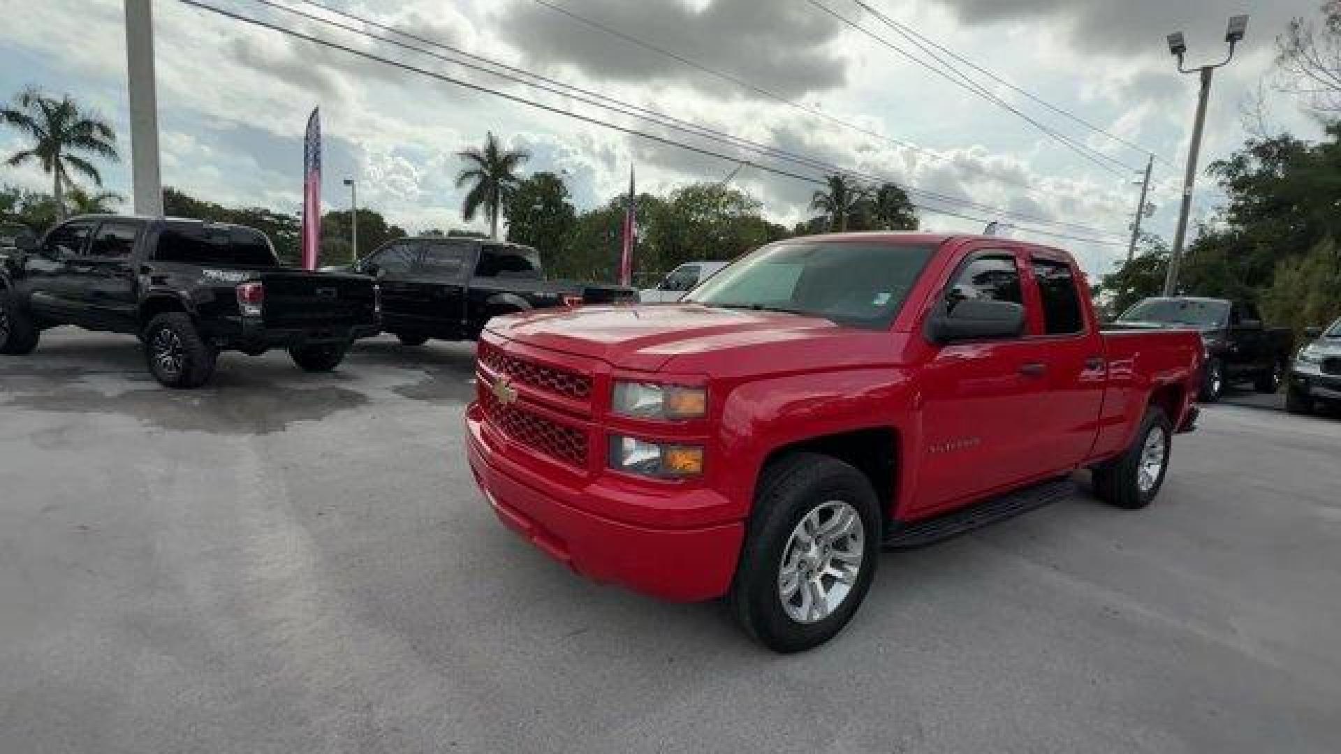 2014 Victory Red /Jet Black/Dark Ash Chevrolet Silverado 1500 Work Truck (1GCRCPEHXEZ) with an 6 4.3L engine, Automatic transmission, located at 27610 S Dixie Hwy, Homestead, FL, 33032, (305) 749-2348, 25.510241, -80.438301 - NACTOY 2014 North American Truck of the Year. Scores 24 Highway MPG and 18 City MPG! This Chevrolet Silverado 1500 boasts a Gas/Ethanol V6 4.3L/262 engine powering this Automatic transmission. VICTORY RED, TRANSMISSION, 6-SPEED AUTOMATIC, ELECTRONICALLY CONTROLLED with overdrive and tow/haul mode. I - Photo#0