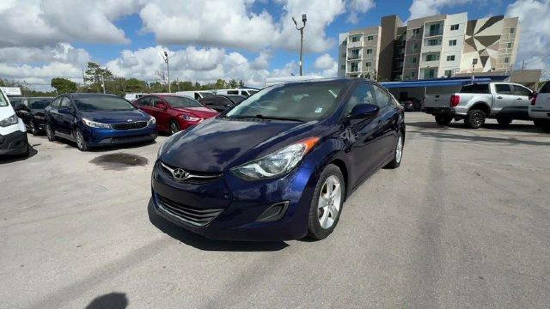 2013 Indigo Blue Pearl /Gray Hyundai Elantra GLS (5NPDH4AE4DH) with an 4 1.8L engine, Automatic transmission, located at 27610 S Dixie Hwy, Homestead, FL, 33032, (305) 749-2348, 25.510241, -80.438301 - IIHS Top Safety Pick. Delivers 38 Highway MPG and 28 City MPG! This Hyundai Elantra boasts a Gas I4 1.8L/110 engine powering this Automatic transmission. STANDARD EQUIPMENT PKG, INDIGO BLUE PEARL, GRAY, CLOTH SEAT TRIM.* This Hyundai Elantra Features the Following Options *AUTO-DIMMING REARVIEW MIRR - Photo#0